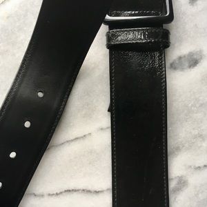 Yves St Laurent patent black belt large